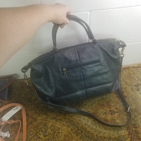 ORA DELPHINE black leather shoulder tote bag - Picture 11 of 11